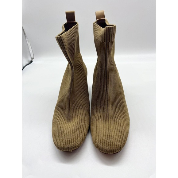 Everlane Khaki Day Glove Ribbed Knit Pull On Ankle Booties Women’s Size 7 - Picture 4 of 9